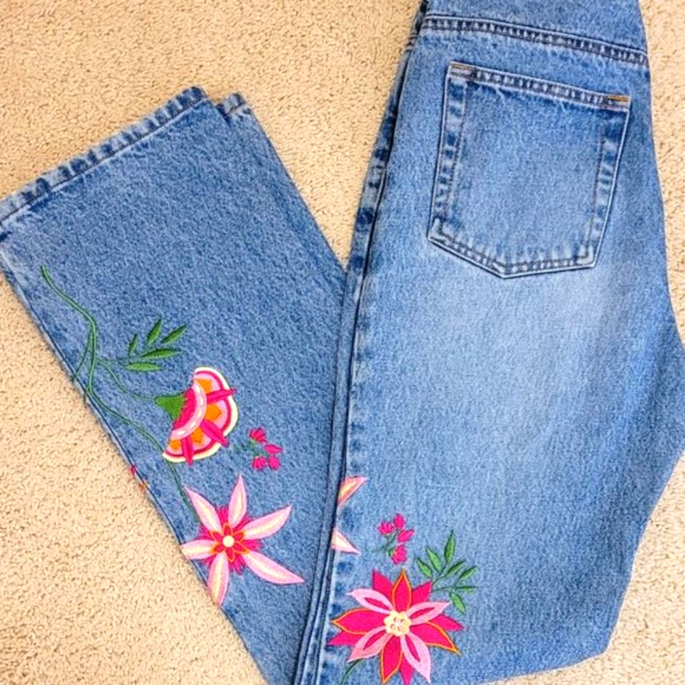 Paradox Embroidered Denim Jeans - Size 4